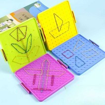 노인 인지 작업 치료 도구 두뇌운동 손가락 소근육, 18cm 원목 페그보드 (세트) 펜 포함