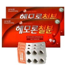 종근당건강 헤모론철분 120정 x 2박스 철분영양제 헴철 헤모글로빈 임산부철분제 산모철분제 해조칼슘, 60정, 4개