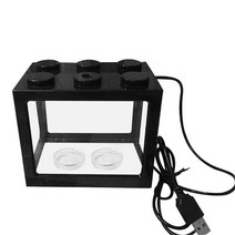 아크릴 어항 수조 Betta FishBox 마이크로 조경 수조 데스크탑 사육 탱크 박스 홈 오피스 티 테이블 장식, 03 Black