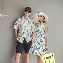 미니미 파인애플 허니문 시밀러 비치웨어 커플룩 OP16932F, 남성용/화이트
