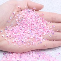Diy 네일 보석 1000pcs 2 3 4 5mm 혼합 크기 수지 라인 석 플랫 백 비, 20리터 핑크 ab