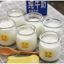 푸딩병 유리 그릭 요거트 젤리 컵 카페 포장 배달 뚜껑, 유광 100ml (20개입)-뚜껑 포함
