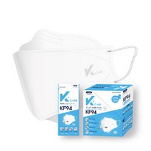 [브레이킹k] 케이케어 미세먼지 황사방역 보건용 KF94 3D 마스크 대형 화이트 블랙 4중구조 개별포장 50매, 화이트(50매)