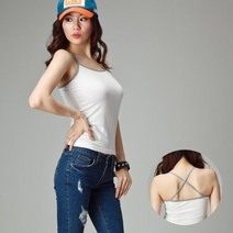 셀러허브 패션 여자 TR X끈나시 민소매 런닝 레이어드 티