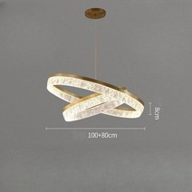 럭셔리 골드링 크리스탈 샹들리에 빌라 로비 거실 침실 레스토랑 인테리어 조명 ch799, 2단 원형 직경80 + 100cm