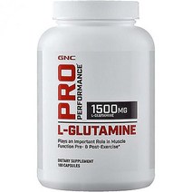GNC Pro Performance L-글루타민 180 캡슐 근육 회복 지원