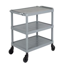 PC 3단 무소음 써빙카트 운반카, PC 써빙카(3단_중_회색)