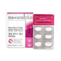내츄럴플러스 철분 플러스 엽산 비타민D 60정 6개