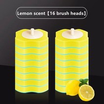 비데 청소 솔 UOSU일회용 화장실 브러시 액체 벽걸이 도구 욕실 교체 헤드 액세서리, 05 Lemon 16pcs