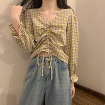 뉴타임즈 여자 긴팔 체크 셔츠 M243Z
