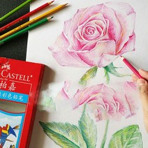 fabercastell 수채 색연필 독일휘베르가 단수화채납 499 블랙 단수화 홍휘프로 핸드페인팅 캐릭터 60색 단수화색 화이트 레드 블루 미술용품, 01 499블랙