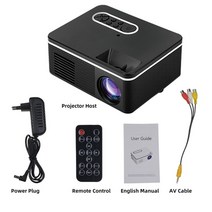 빔프로젝터 스마트빔 회의 캠핑 가정 이동식tv 레이저빔 lejiada s361 미니 led 320x240 픽셀 600 루멘 홈 미디어 플레이어 내장 스피커, 검은색, 나는 플러그