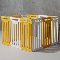 애완 동물 인클로저 개 케이지 소형견 중형 및 대형견 실내 블로우 성형 플라스틱 환경, White yellow_16PCS
