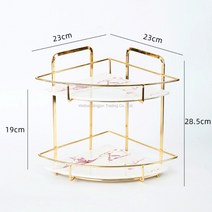 WARM가정용 세면대 화장실 정리대 모서리 골드프레임 2단 마블트레이 화장품정리대, P개