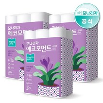 JJ 모나리자 다운로드 쿠폰 에코모먼트 순데코 27M30롤 3팩 천연펄프 화장지 총90롤