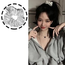 [리더스] 컬러많은 주름 곱창끈 실버컬러 헤어밴드