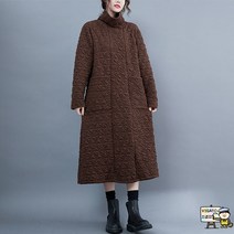 누빔 롱패딩 퀼팅 깔깔이 면 쟈켓 원피스 가을 겨울 오버사이즈 미디엄 롱 빈티지 깅엄체크 기모 하이넥 패딩