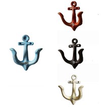 빈티지 주철 해상 앵커 코트 후크 행거 장식 벽 마운트 골동품 금속 랙 후크 코트 키에 대 한, 4pcs