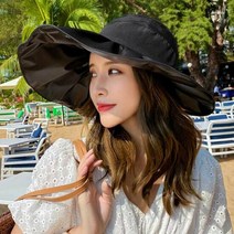 바닷가 패션 신혼 여행 창큰 모자 그늘 바캉스 코디, 단품, 본상품선택