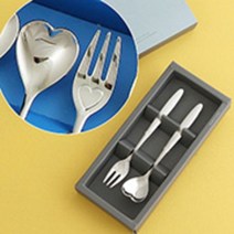 인스푼 티스푼포크 돌 결혼답례품, 엔젤하트 2P (포크1+티스푼1), 인쇄함 / 포장 (골드그린), 1세트