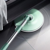 퓨어 그린 원형 편리한 스마트 회전 물걸레 밀대+걸레2장+세척 탈수 통돌이통