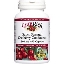 네추럴팩터스 크랜리치 슈퍼 스트렝스 크랜베리 컨센트레이트 500mg 캡슐, 90개입, 1개