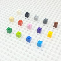 요고요 레고 호환 부품 커스텀 벌크 브릭 블럭 타일 플레이트 100G 소포장 패키지, [브릭 1 x 1] 연두색 100G