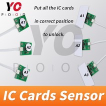 rfid nfc 복사기 태그 리더기 스티커 도어락 휴대용 카드 방탈출 모험가 게임 소품 RFID 센서 위에 IC 카드, 05 6 sensors with audio