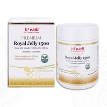 굿소일직구 hi-well 프리미엄 로얄 젤리 제리 1500mg 300캡슐, 청정 뉴질랜드산 10HDA 6% 함량, 1개