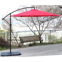 알루미늄 파라솔3.0 대형 접이식 그늘막 폴딩, 레드-파라솔+전용베이스 3개(75kg), 1개