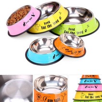 스텐 컬러 애견식기 물그릇 소형견 대형견 반려견식기, 애견식기XS