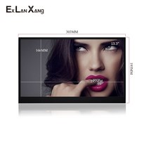 did모니터 얇은 게임용 휴대용 모니터 133 인치 1920x1080 IPS FHD LCD 화면 HDMI USB 입력 판매, Black+미국 플러그