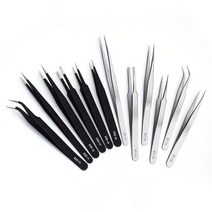 스테인레스핀셋 스테인레스 스틸 정전기 방지 뾰족한 족집게 클램프 의료 산업 등급 ESD-15 13 12 11 전자, 08 ESD-11