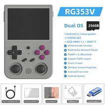 RG353VS Retro Games Console 3.5inch Video Handheld Gaming Player Machine for PSP N64 GBC Adult Kids, 09 RG353V Gray 256G