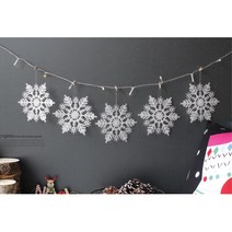 눈꽃 어린이집 겨울 모빌 가랜드 장식 가랜더 가랜다, 10cm(6P)