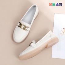 몬드스팟 2.5cm 여성 심플 골드 포인트 단화 로퍼 아이보리 (DM857)