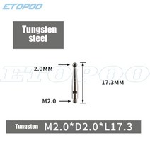 측량 용접18mm 길이 M2.0 다이얼 테스트 표시기 용 나사 접점 루비 팁 2mm 볼 직경 측정 분석 계측기 게이, 13 M2.0xL17.3 T