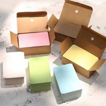 명함크기 메모카드 암기카드 칼라 메모지 무지 100매, 화이트