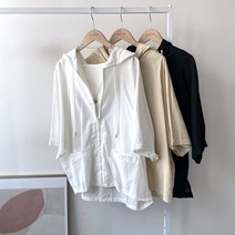 가오리 핏 면100 빅포켓 후드 긴팔 집업 점퍼 3컬러