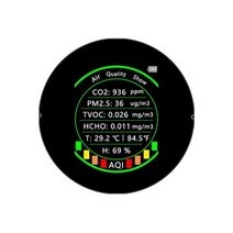 Tuya-WiFi 7 인 1 휴대용 컬러 디스플레이 이산화탄소 검출기 공기질 측정기 PM2.5 CO2 TVOC HCHO 온도 습도 테스터 앱스트, 7 in 1 블랙 Basic