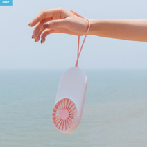 정말 가볍고 조용한 89g 초경량 휴대용 USB 충전 선풍기 네츄럴 윈드 핸디선풍기, 멜론그린+멜론그린
