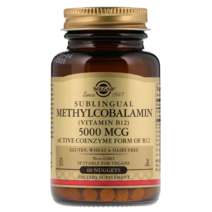 솔가 서브링구얼 메틸코발라민 (비타민 B12) 5000 mg 60 너겟, 1개, 60정