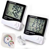 전지포함 아날로그 스마트 온습도계 신생아 온습도센서 가정용, 디지털HTC-2