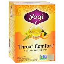 요기티 쓰로트 컴포트 카페인 프리 16개입, 1개, 36g