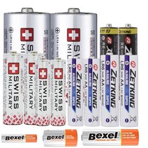 풍성한쇼핑몰 로케트 제트킹 스위스밀리터리 벡셀 망간 알카라인 건전지 모음 AA건전지 AAA건전지 LR14건전지, 알카라인 AA(1알), 1개