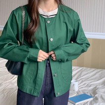[다잇템] 여자 주머니 박스 롱슬리브 FW 라운드 자켓