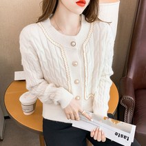 아우터 니트가디건 봄가을 고급 슬림핏 스웨터 숏 코트 스윗 인싸템 핫한 긴 소매 3818732112
