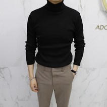 아도르클래식 6컬러 면 스판 코듀로이 터틀넥 목폴라 니트 긴팔 티셔츠