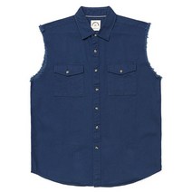 골프 패딩 조끼 남성 경량 덕다운 겨울 골프 웨어 민소매 데님 셔츠 버튼 다운 카우보이 진