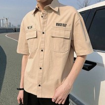 여성숏패딩 레터링 남방 남자 루즈핏 셔츠 패션코디 캐주얼룩